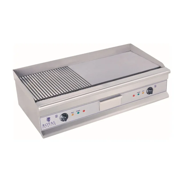 230 V-os, dupla, nagy, barázdált elektromos grill, 100 cm