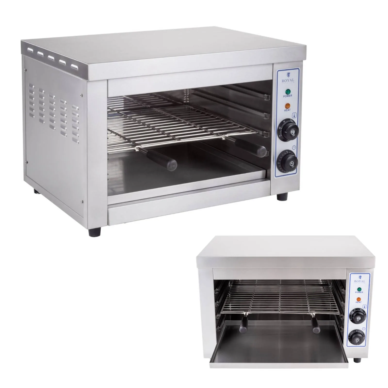 Salamander kenyérpirító grillezett szendvicsekhez, max. 300 °C, 3250 W