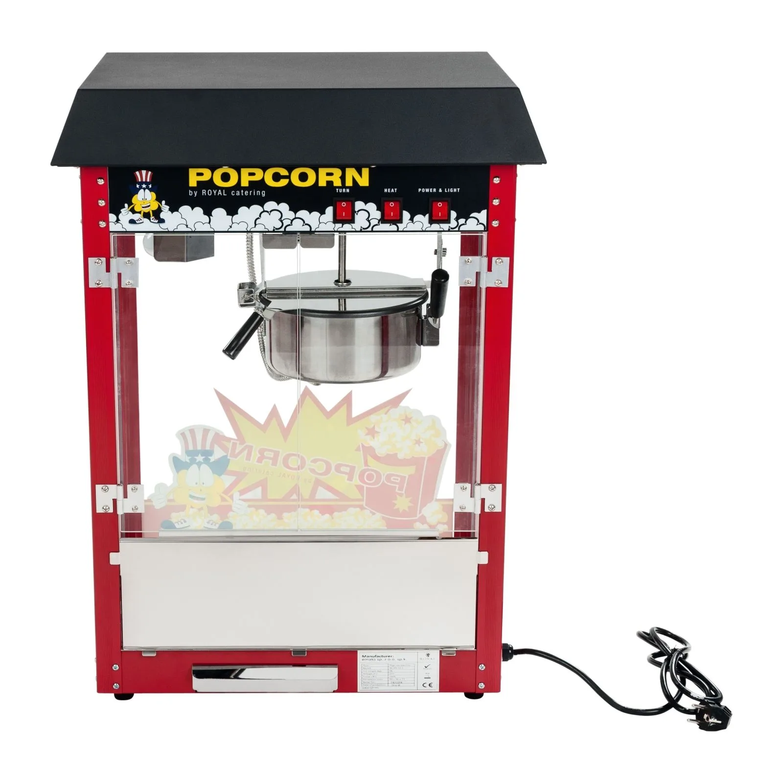 Pultra helyezhető popcornkészítő fekete burkolattal 4