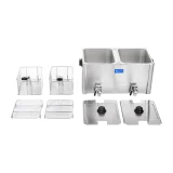 Dvostruka električna friteza s odvodnim slavinama, EGO termostat, 2x8L 5