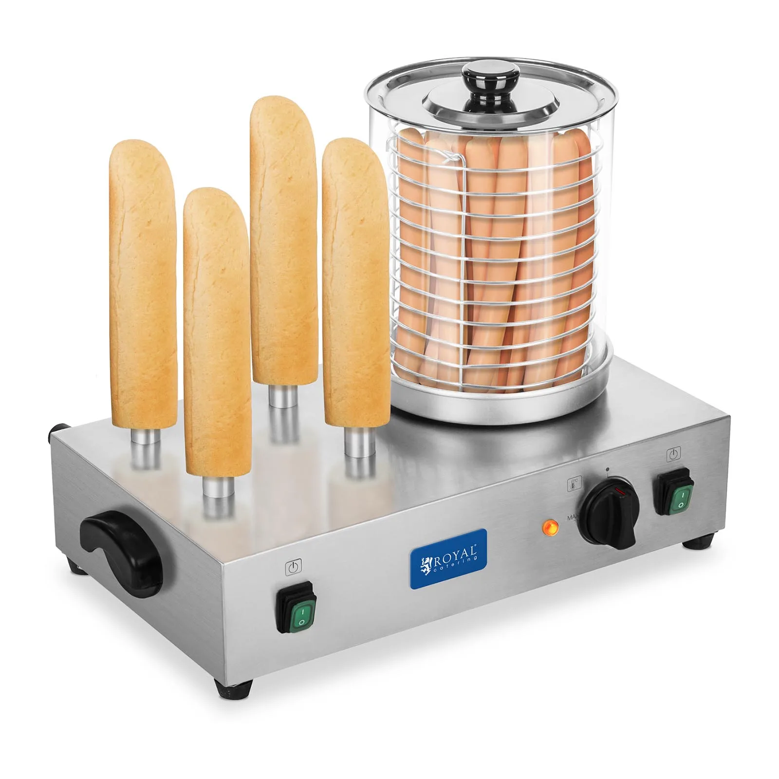 HOT DOG 2 x 300 W vízmelegítő hot dogokhoz és zsemlékhez