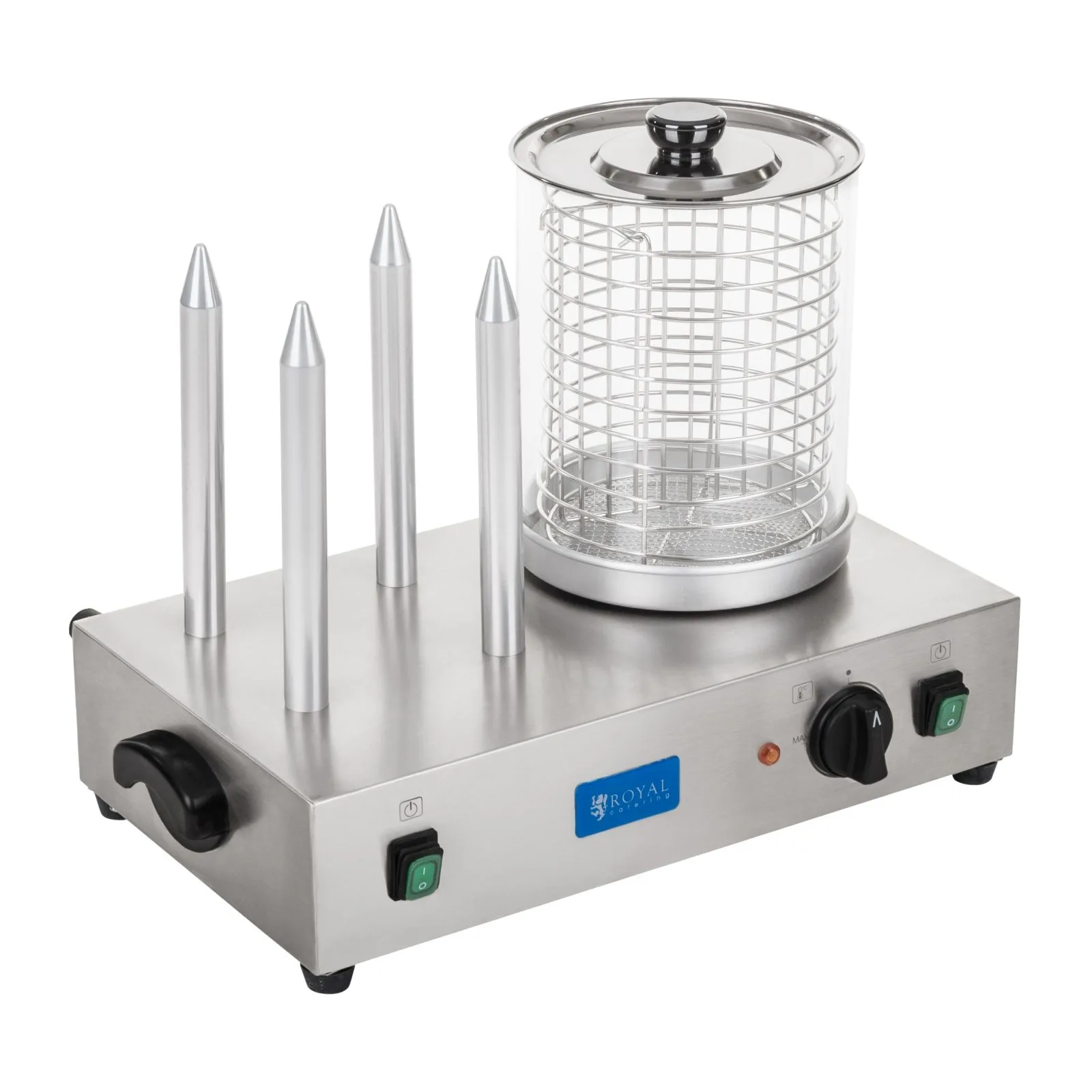 HOT DOG 2 x 300W Încălzitor de apă pentru hot dog și chifle 3