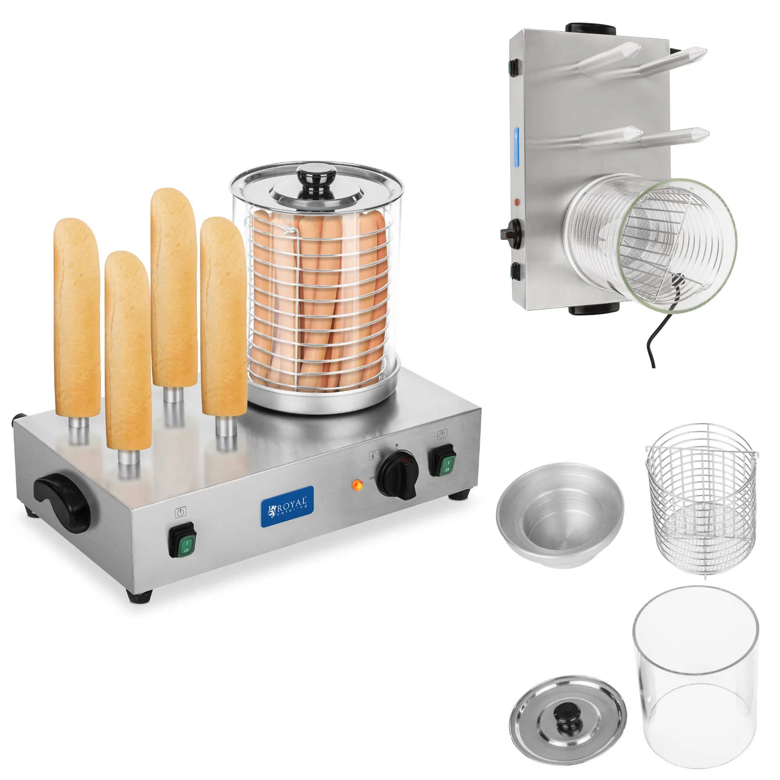 HOT DOG 2 x 300 W vízmelegítő hot dogokhoz és zsemlékhez