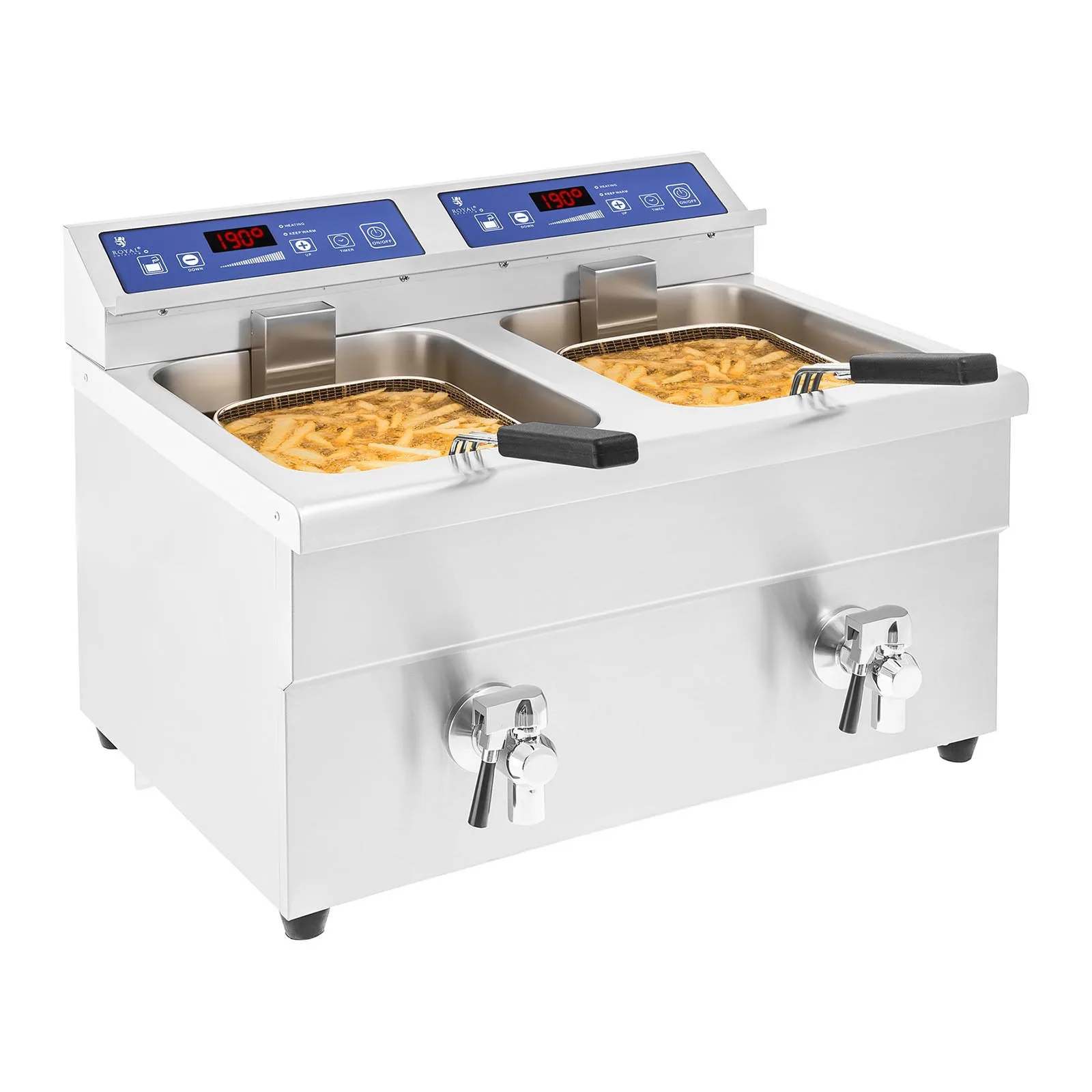 Royal Catering 7000W 230V Friteuză dublă cu inducție 2x 10L 4