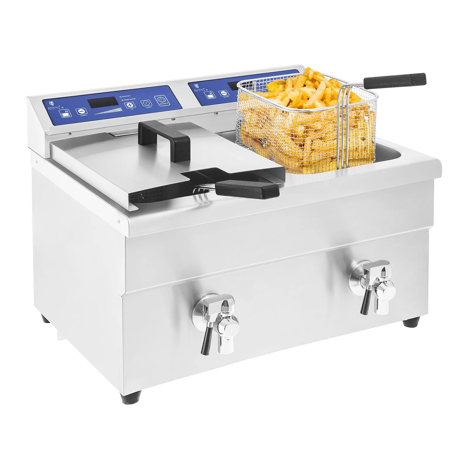 Royal Catering 7000W 230V Friteuză dublă cu inducție 2x 10L 5