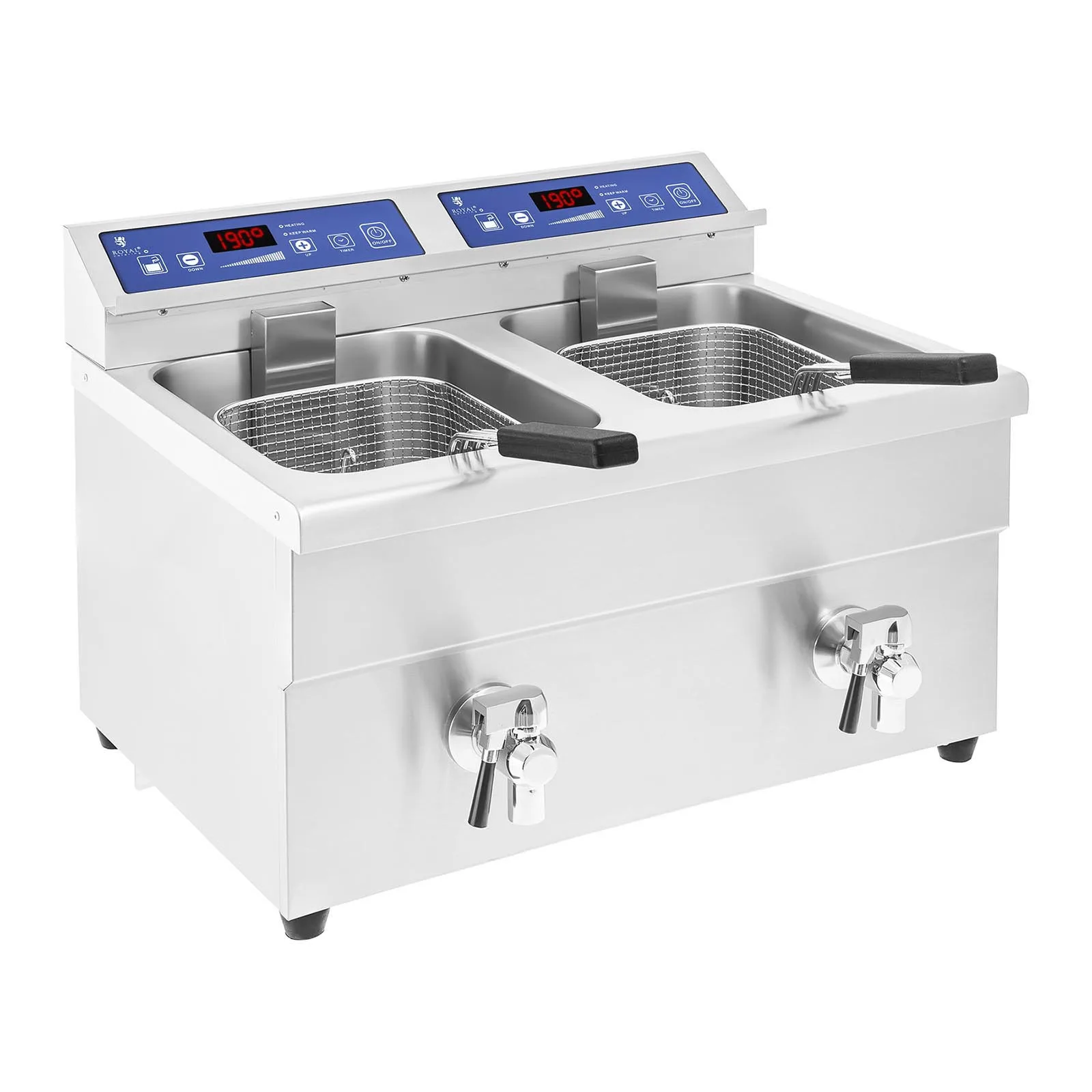 Royal Catering 7000W 230V Friteuză dublă cu inducție 2x 10L 6