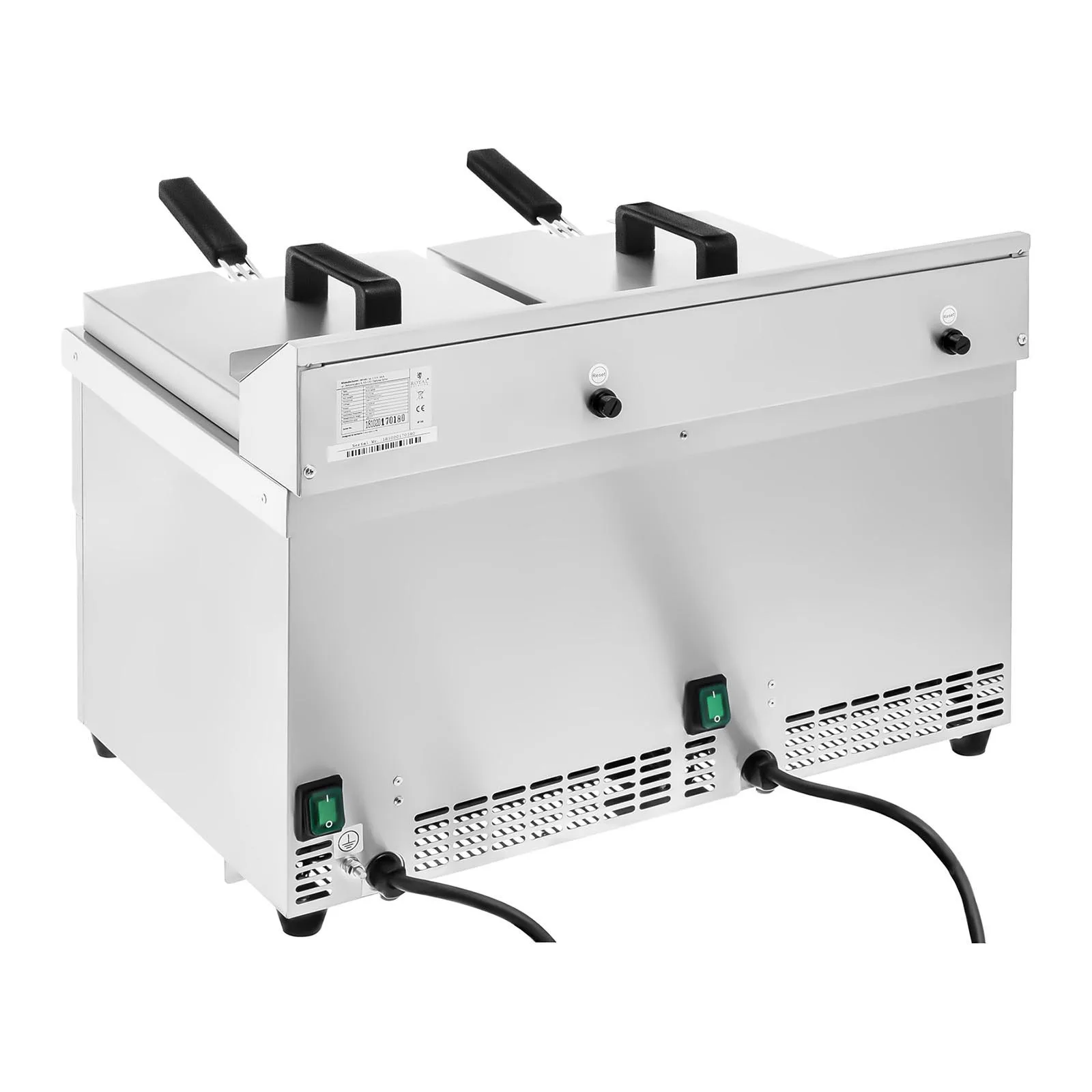 Royal Catering 7000W 230V Friteuză dublă cu inducție 2x 10L 7