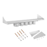 Raft de perete din oțel inoxidabil pe suporturi cu recipiente GN1/9