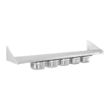 Raft din oțel inoxidabil montat pe perete pe console cu recipiente GN1/6 2