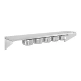 Raft din oțel inoxidabil montat pe perete pe console cu recipiente GN1/6 3