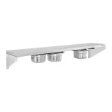 Raft din oțel inoxidabil montat pe perete pe console cu recipiente GN1/6 4