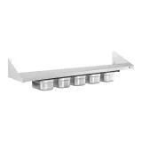 Raft de perete din oțel inoxidabil pe console cu recipiente GN 1/4 2