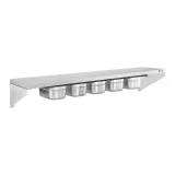 Raft de perete din oțel inoxidabil pe console cu recipiente GN 1/4 3