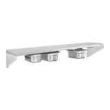 Raft de perete din oțel inoxidabil pe console cu recipiente GN 1/4 4