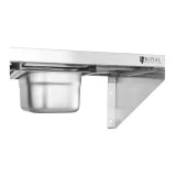 Raft de perete din oțel inoxidabil pe console cu recipiente GN 1/4 5