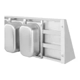Raft de perete din oțel inoxidabil pe console cu recipiente GN 1/4 6
