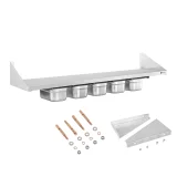 Raft de perete din oțel inoxidabil pe console cu recipiente GN 1/4