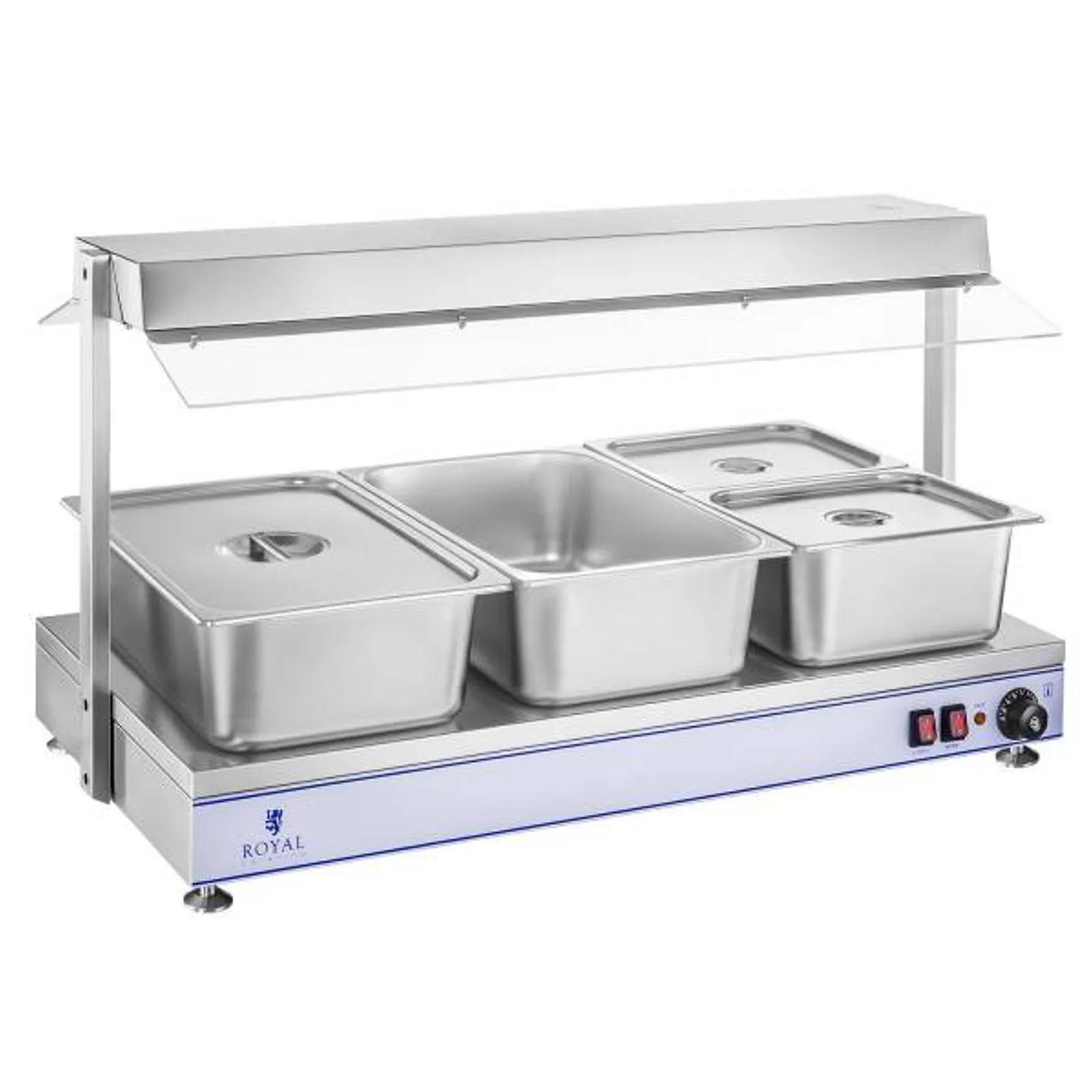Compact electric heating tray with 4 halogen lamps, 2000W, 230V 3
