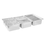 Royal Catering 6 x GN 150 mm-es, 55 literes, csapokkal ellátott, szabadon álló vízfürdő 6