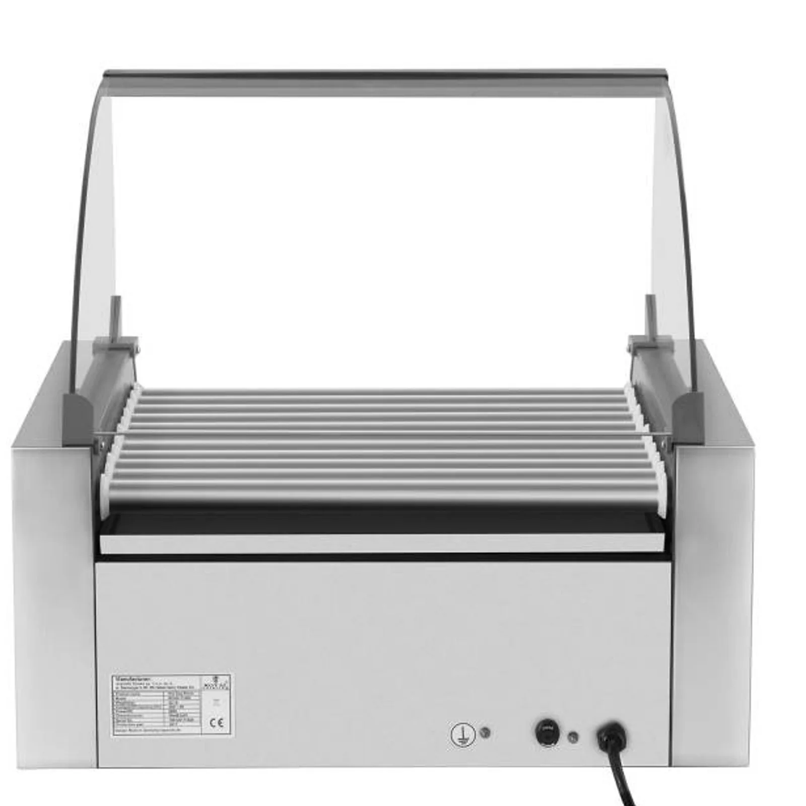 Roller grill with cover and warming drawer for 20 hot dogs, 2600W, 230V, Royal Catering 3