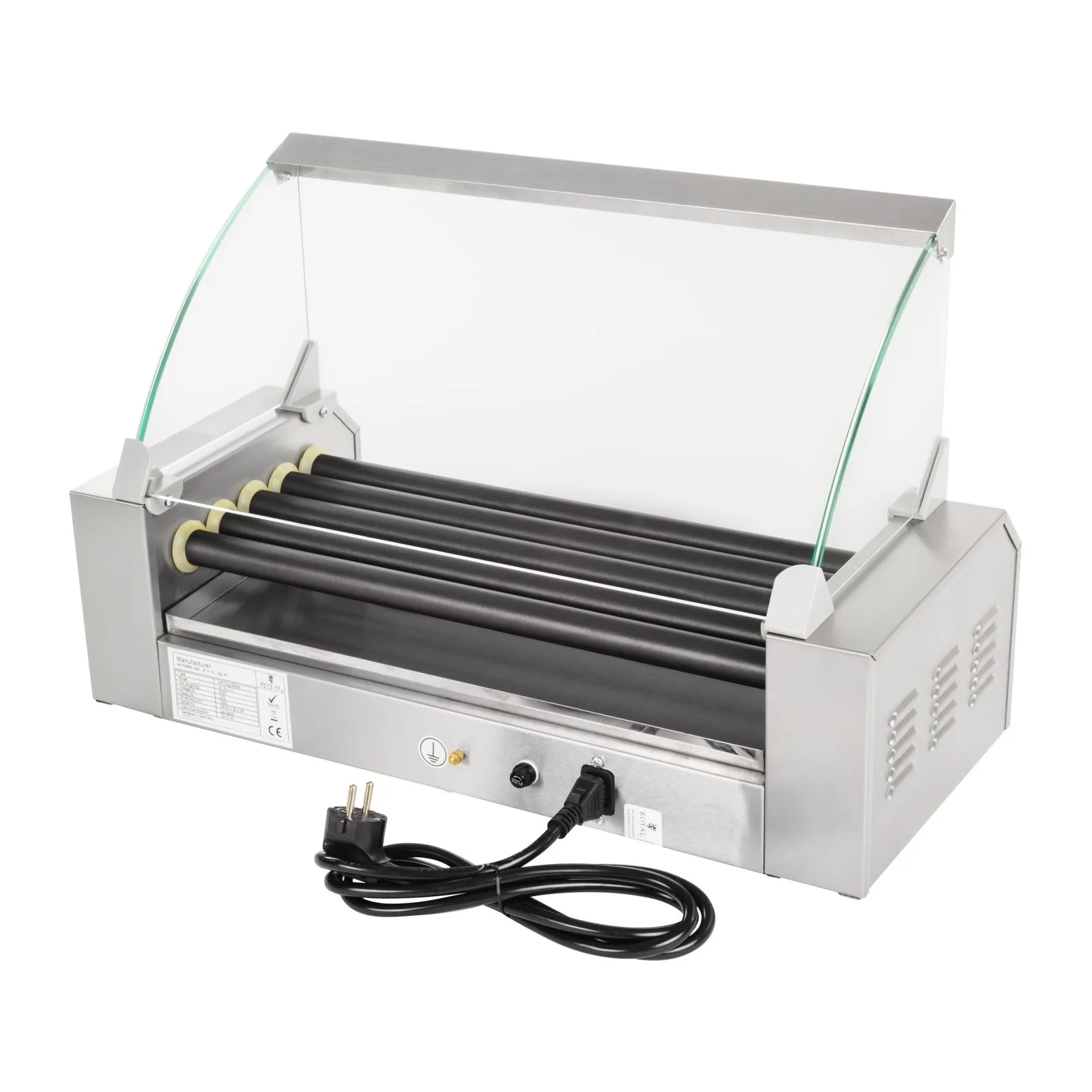 Roller grill with glass Roller grill with 5T Teflon rollers 5