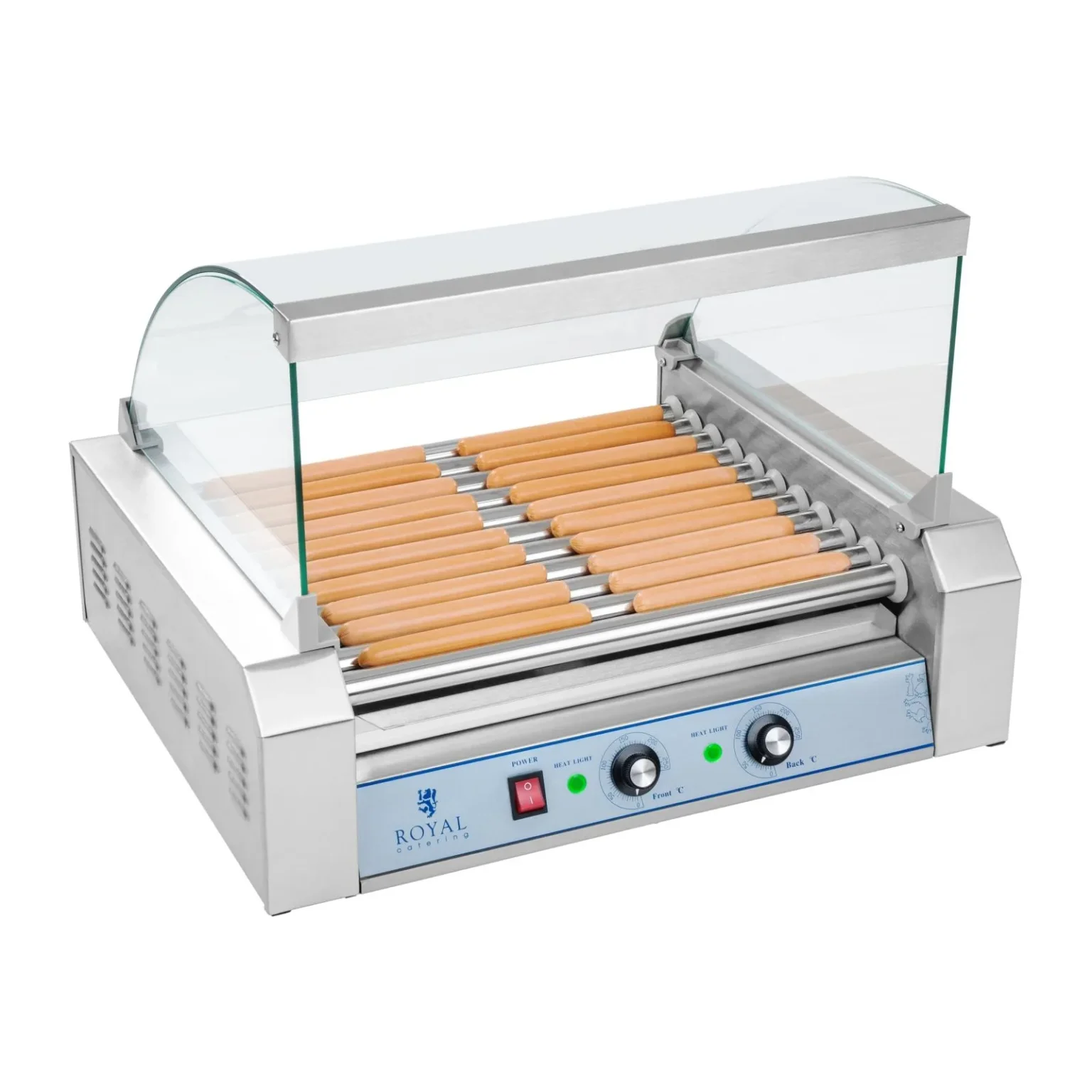 Rollengrill mit Deckel, Hotdog-Wärmer, 11 Rollen Rollengrill mit Deckel, Hotdog-Wärmer, 11 Rollen