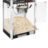 Mașină profesională de popcorn mobilă de înaltă performanță pe cărucior, 230 V, 1,6 kW, negru 3