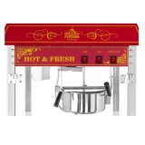 Aparat profesional de popcorn mobil de înaltă performanță pe cărucior, 230 V, 1,5 kW, roșu 7