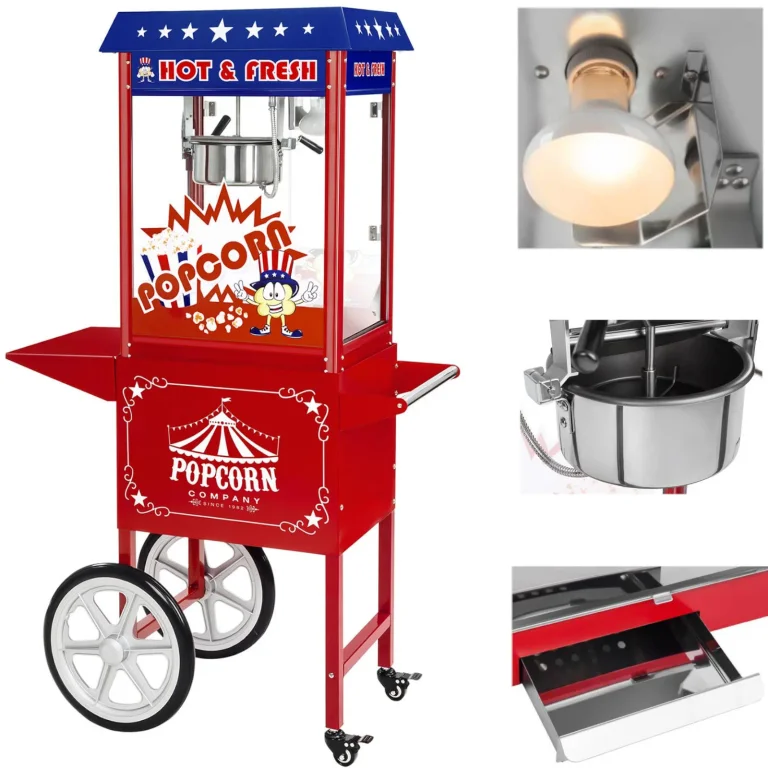 TEFLON 1600 W-os mobil popcornkészítő kocsival