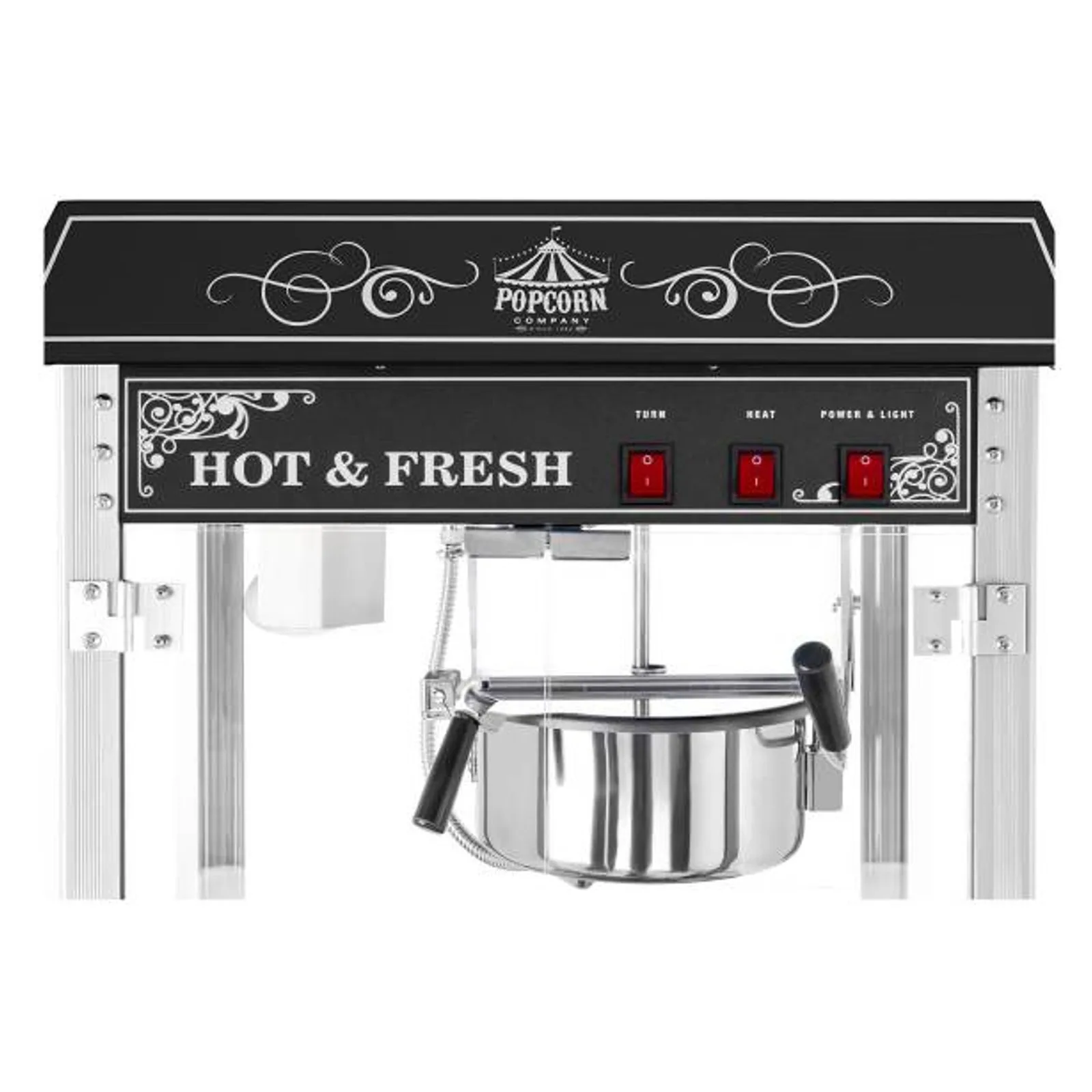 Aparat profesional de popcorn reglabil, de înaltă performanță, 230 V, 1,6 kW, negru 5