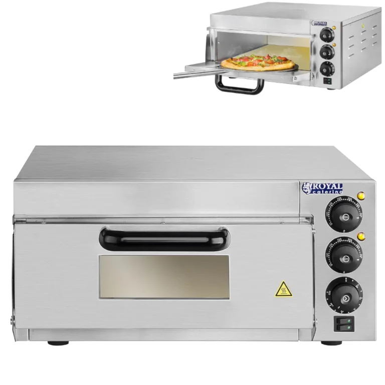 1x40 cm-es egykamrás pizza sütő 2000 W 230 V 120 perces időzítő Royal Catering