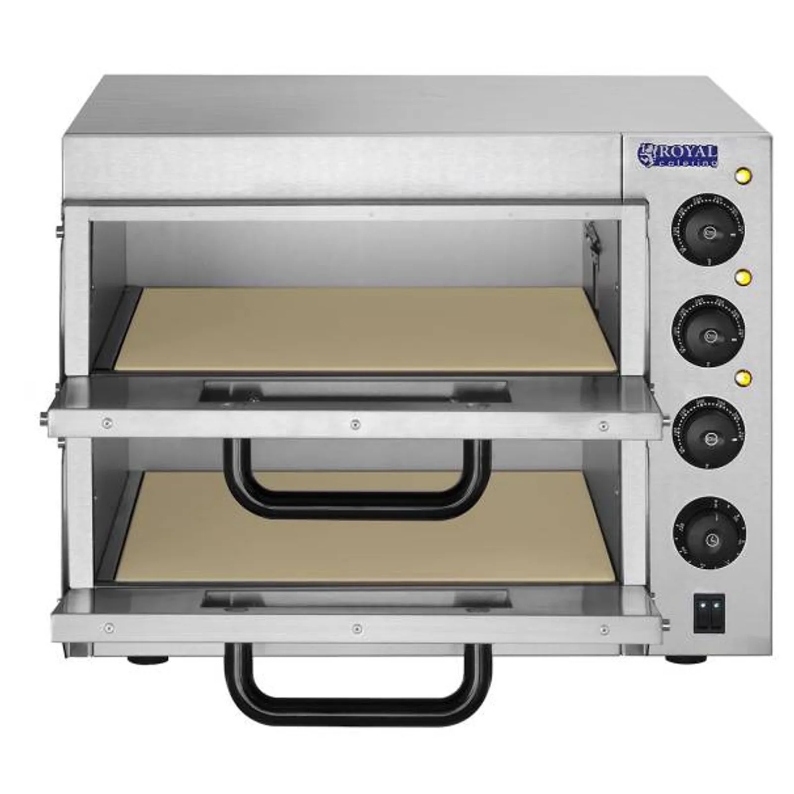 Profesjonalny piec do pizzy podwójny 2 x 40cm 3000W 230V Royal Catering 3