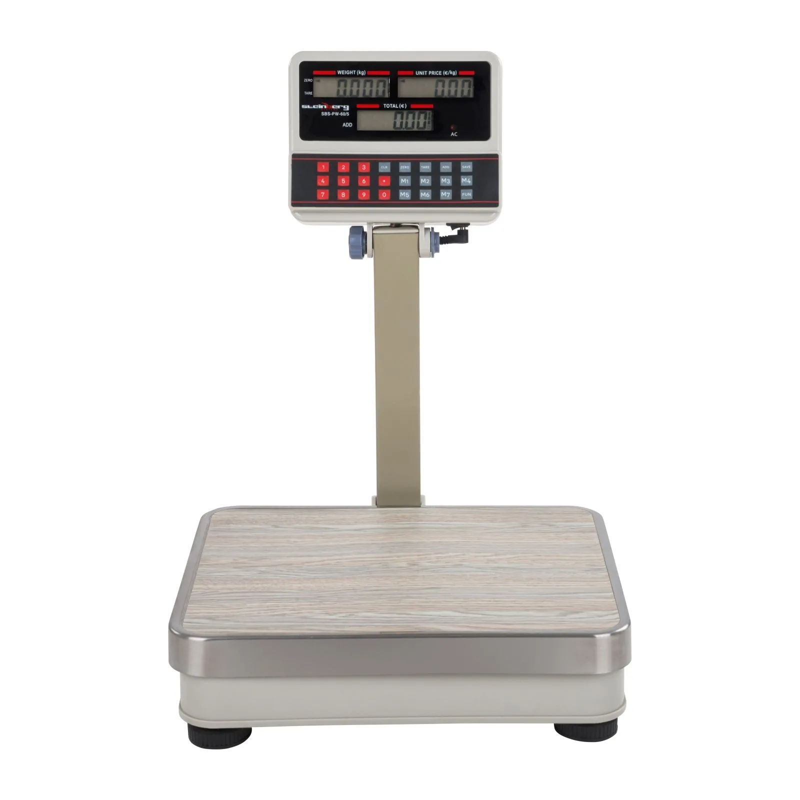 SBS-PW-60 LCD platformmérleg kiskereskedelmi használatra, 60 kg-ig 3
