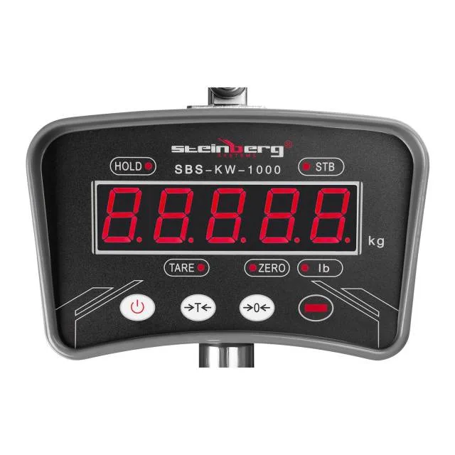 Függesztett kampós mérleg LED-kijelzővel, 1 tonna / 0,2 kg
