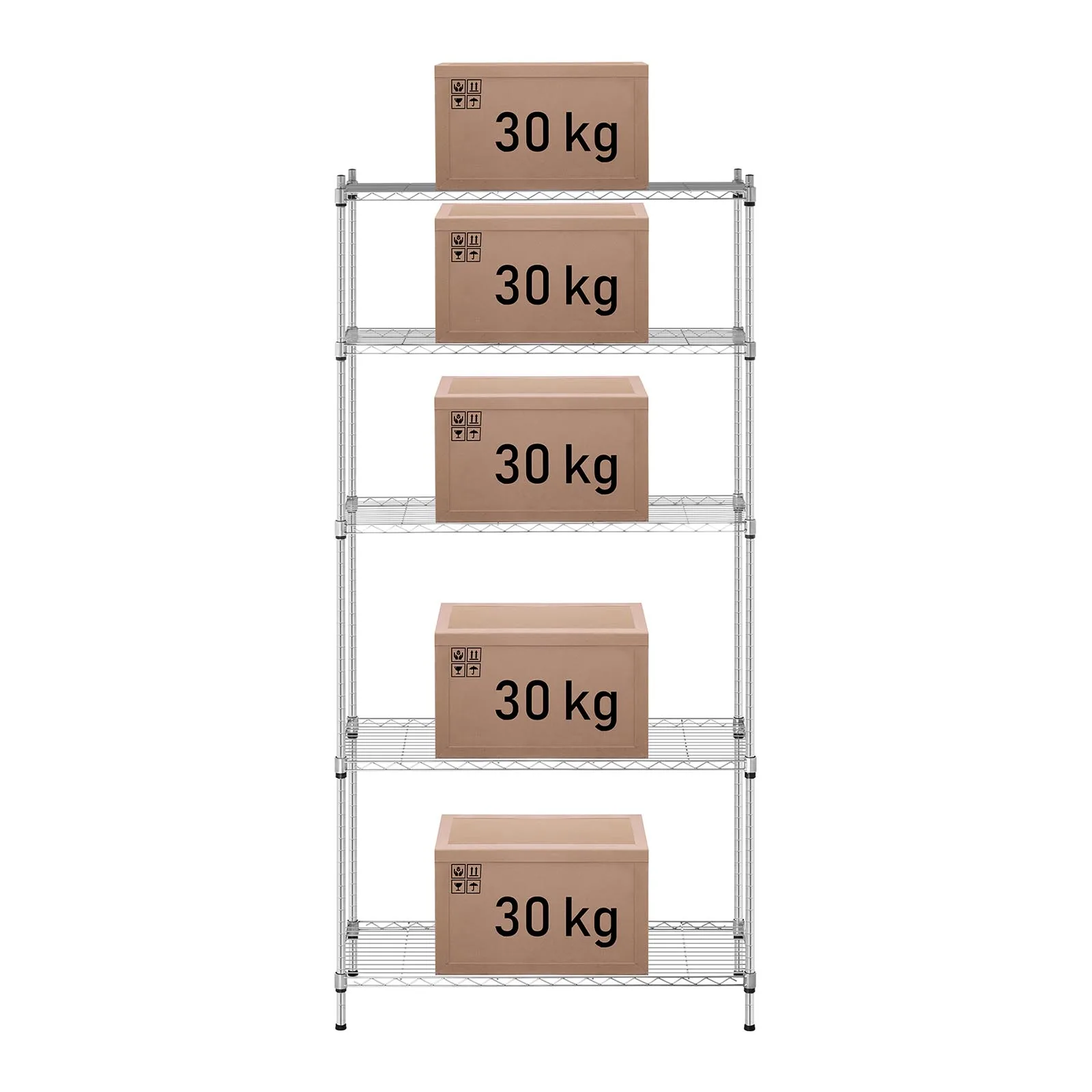 Regał magazynowy druciany ażurowy kolor szary 180x90x35cm do 150kg 3