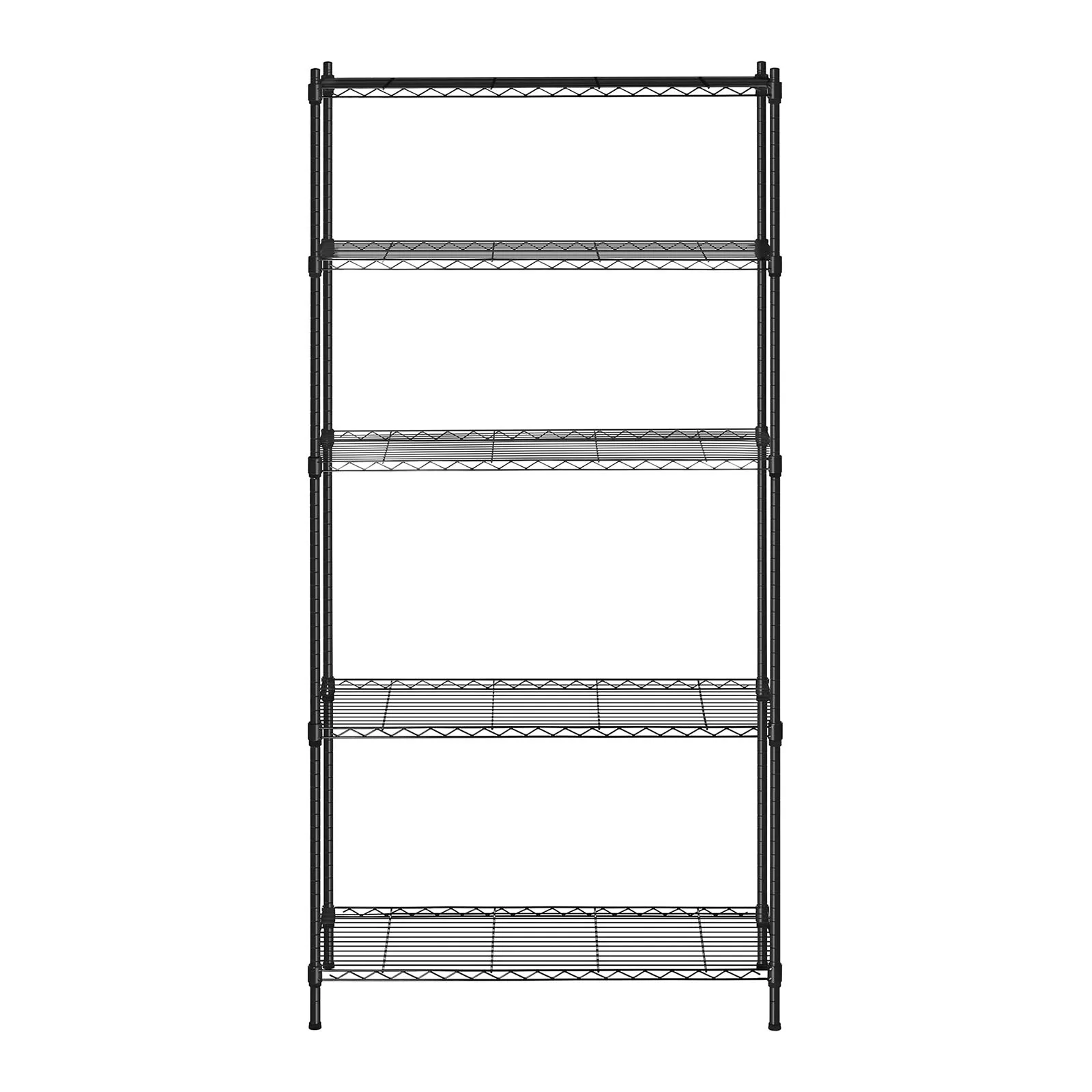 Schwarzes, durchbrochenes Drahtregal, 180 x 90 x 35 cm, bis zu 150 kg 4