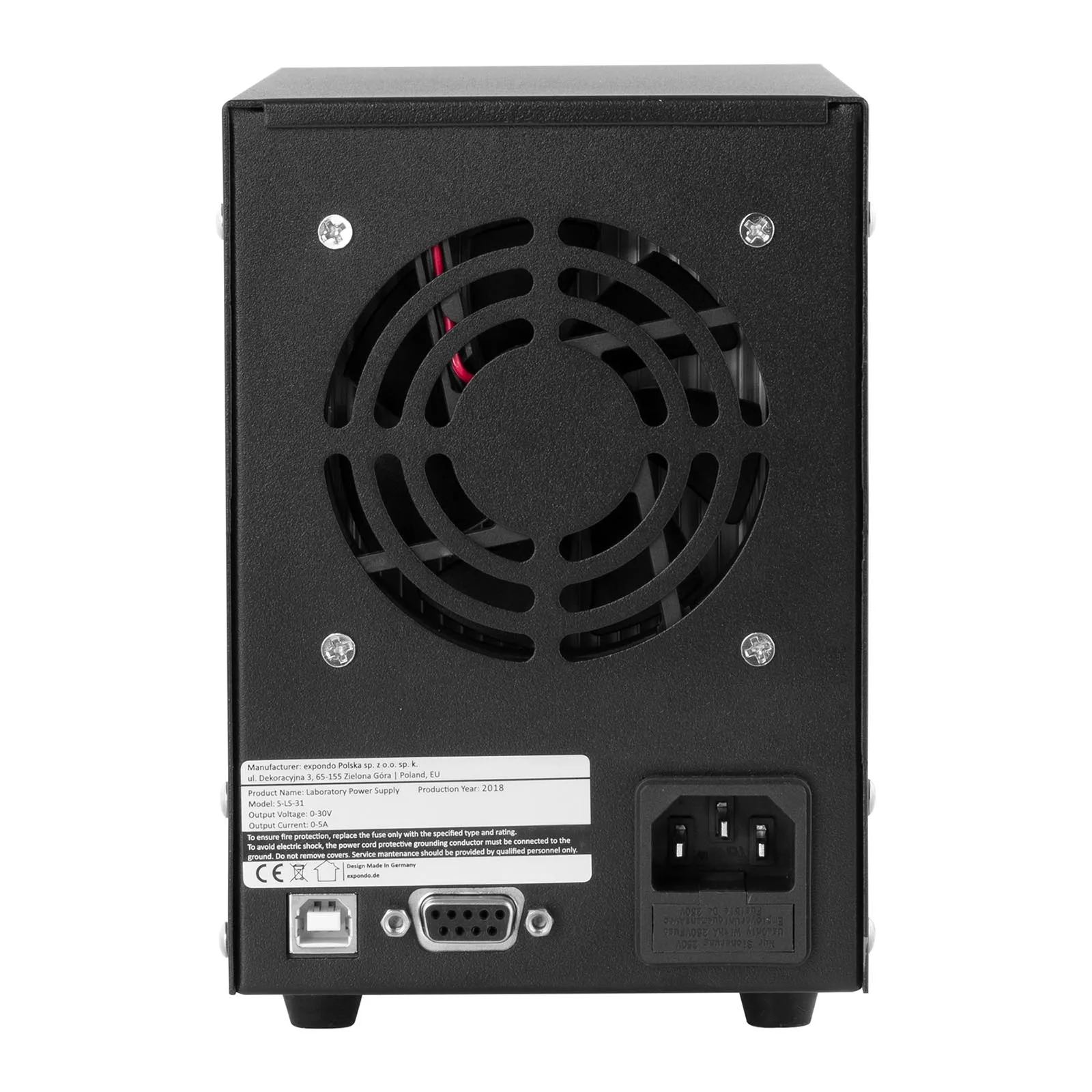 Memóriafunkcióval ellátott laboratóriumi tápegység, 0–30 VDC, 0–5 A, USB / RS232 + CD S-LS-31 4