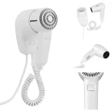 Physa PURUS 1200 W weißer Wand-Haartrockner für Hotelpools