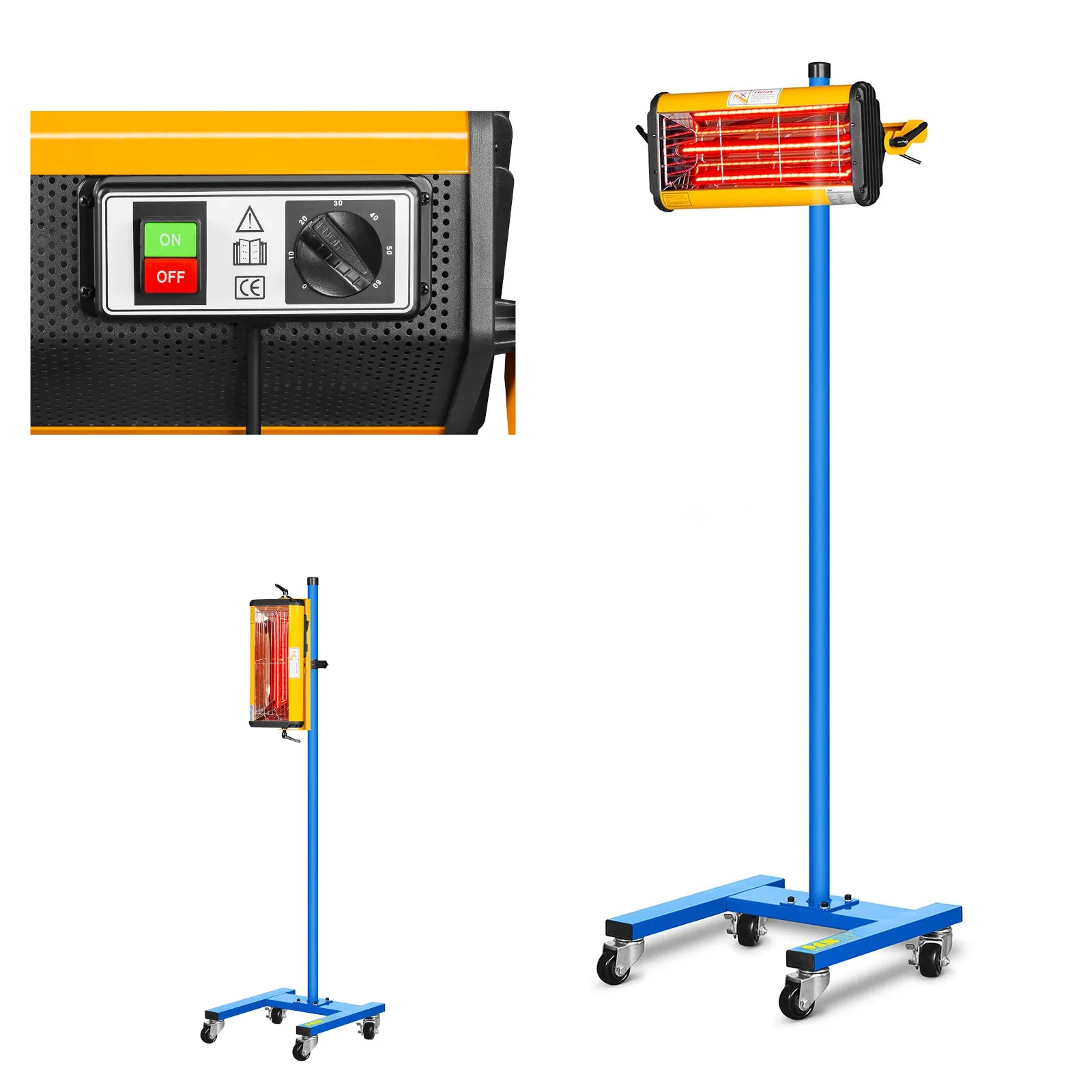 1100 W-os IR-DRYER1000 infravörös hőlámpa festék szárításához, állvánnyal