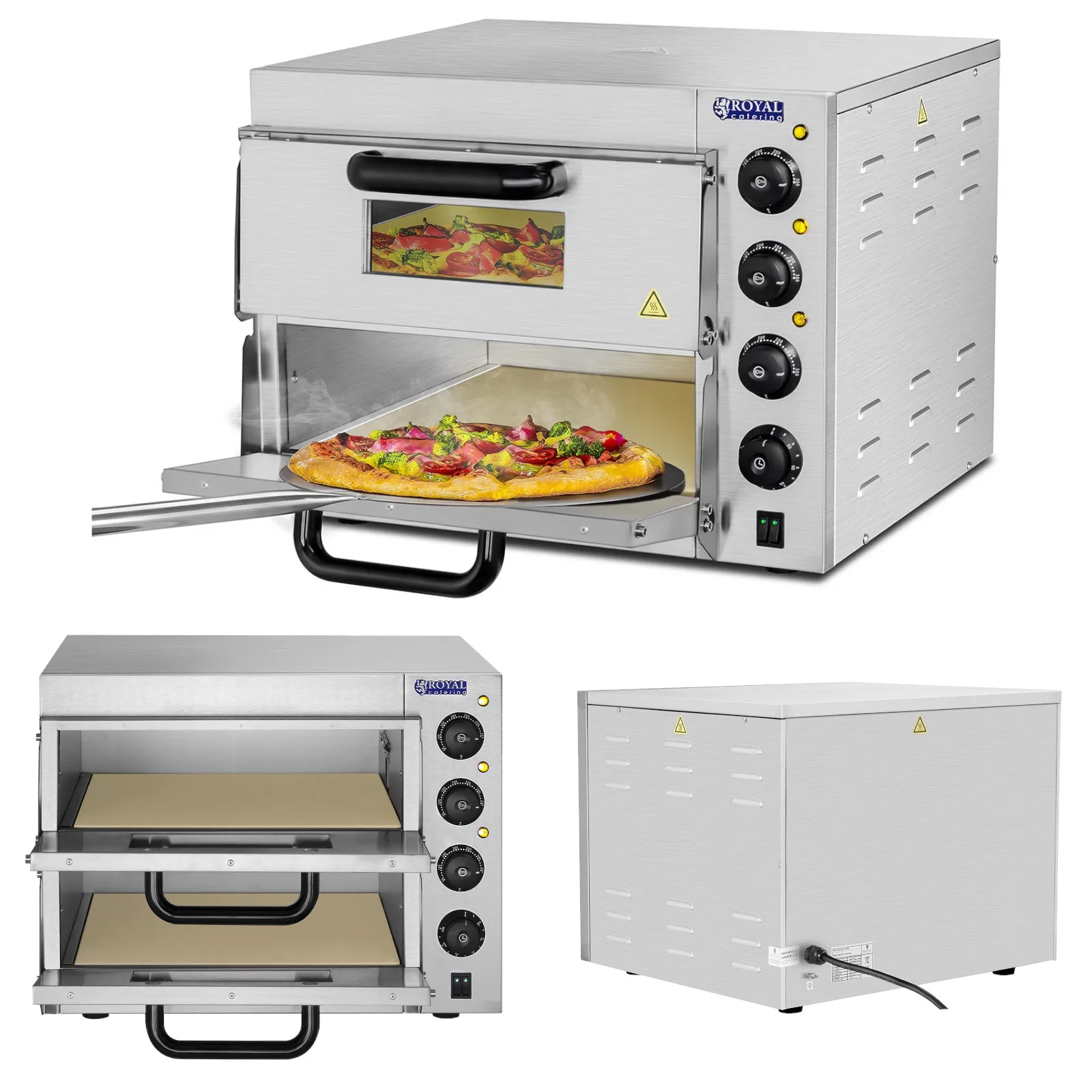 Professzionális dupla pizza sütő 2 x 40 cm 3000 W 230 V Royal Catering