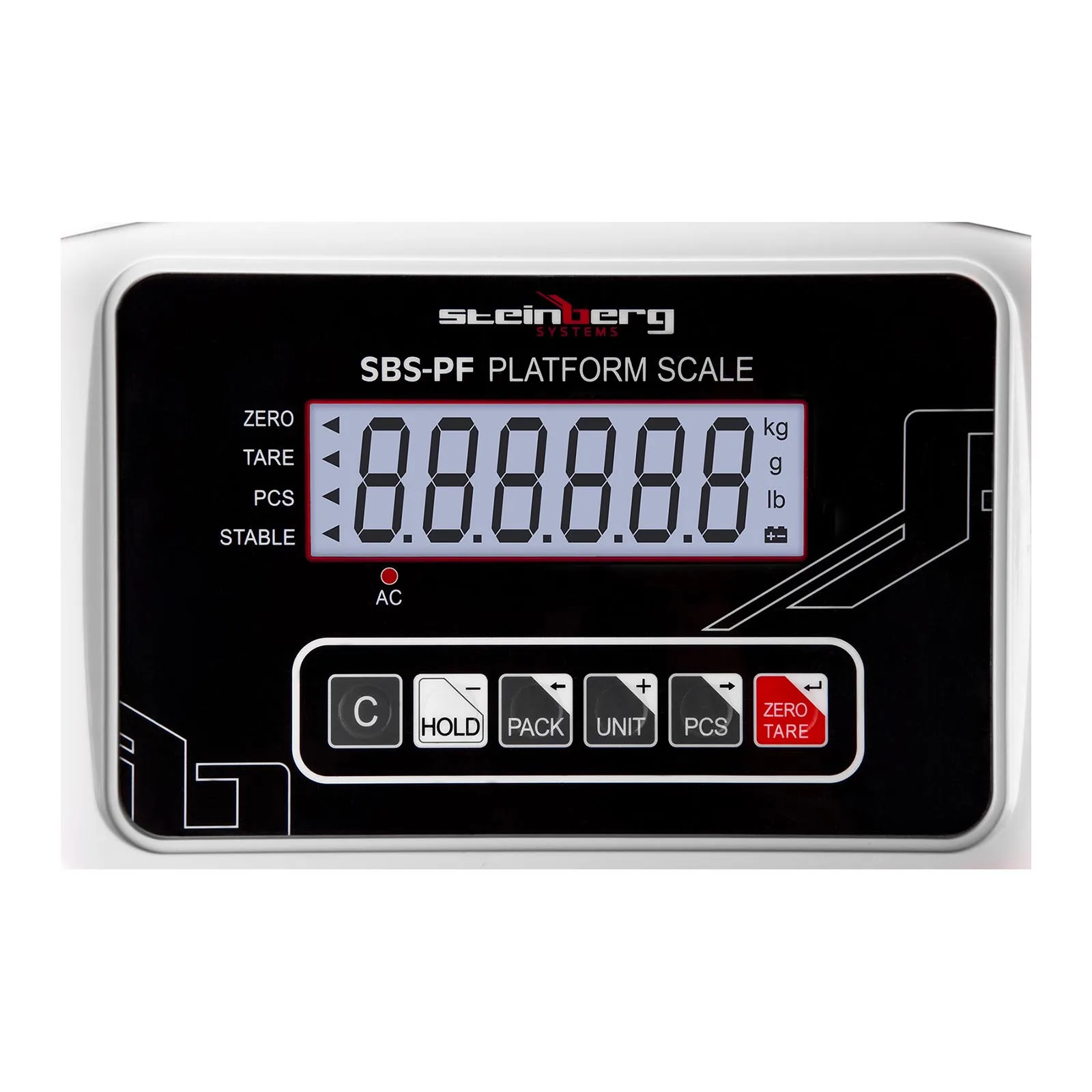 Cântar de depozit cu platformă LCD SBS-PF-150, până la 150 kg 3