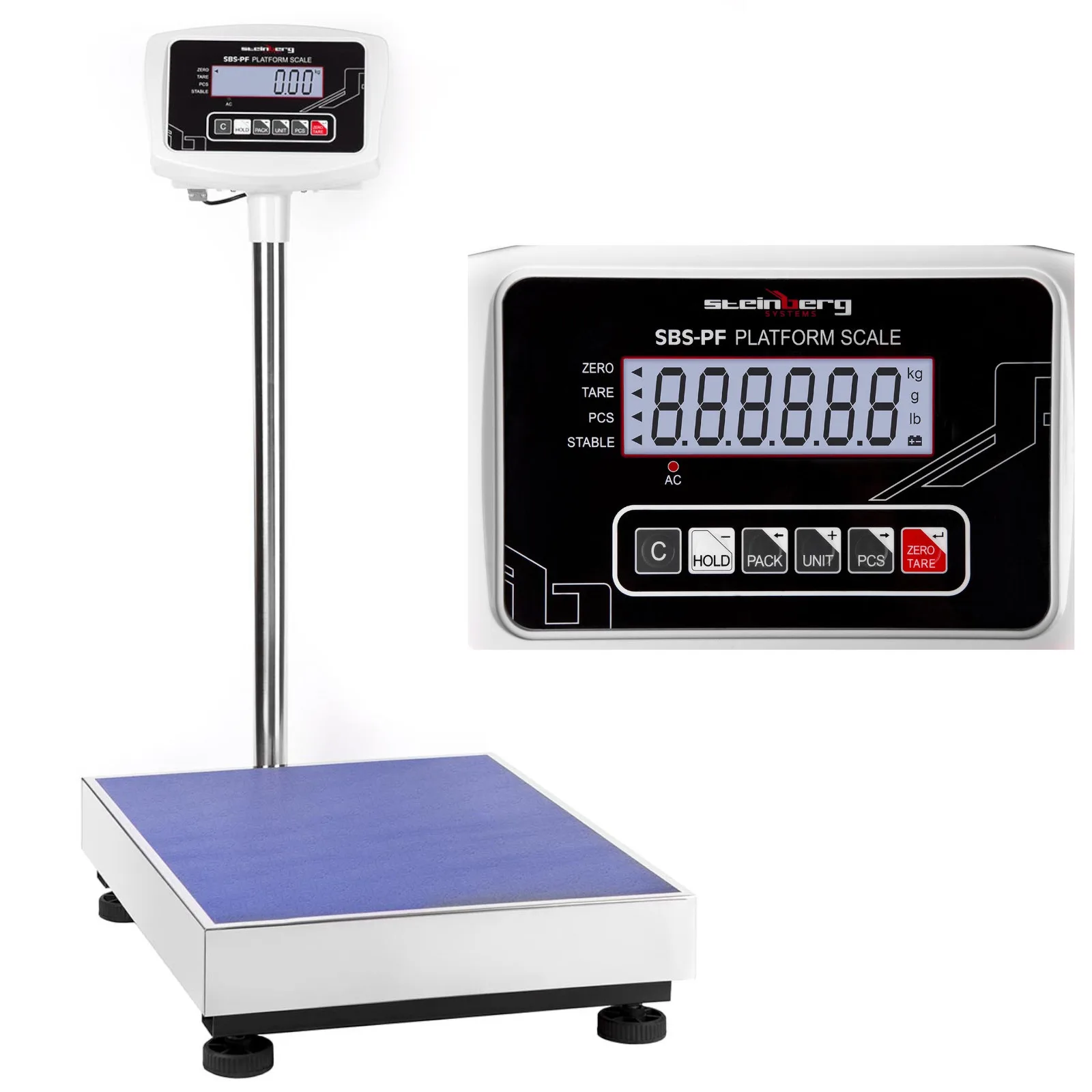 SBS-PF-150 LCD platformos raktári mérleg, 150 kg-ig
