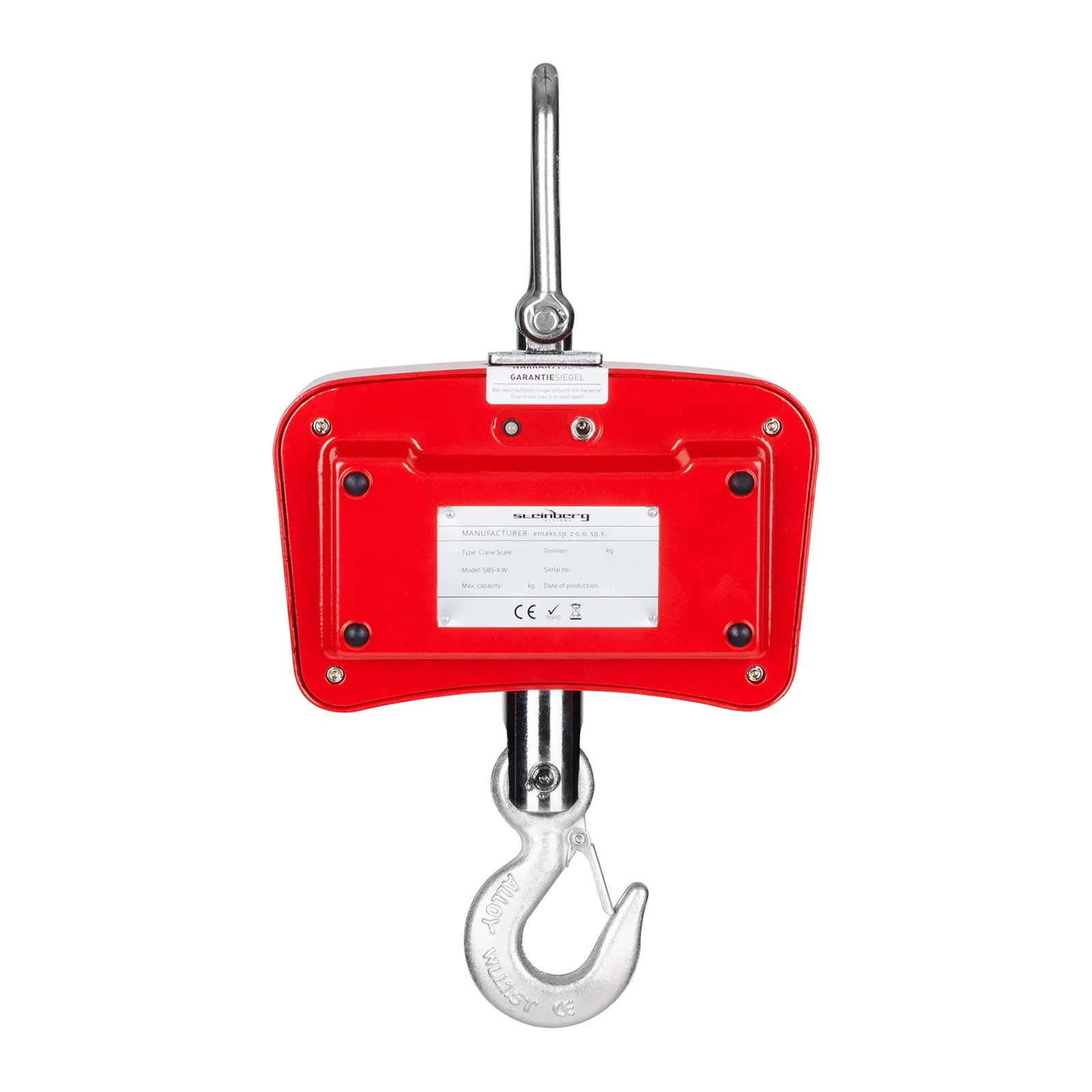 Suspended hook scale with remote control, up to 1 ton, 1T, LCD, red 5