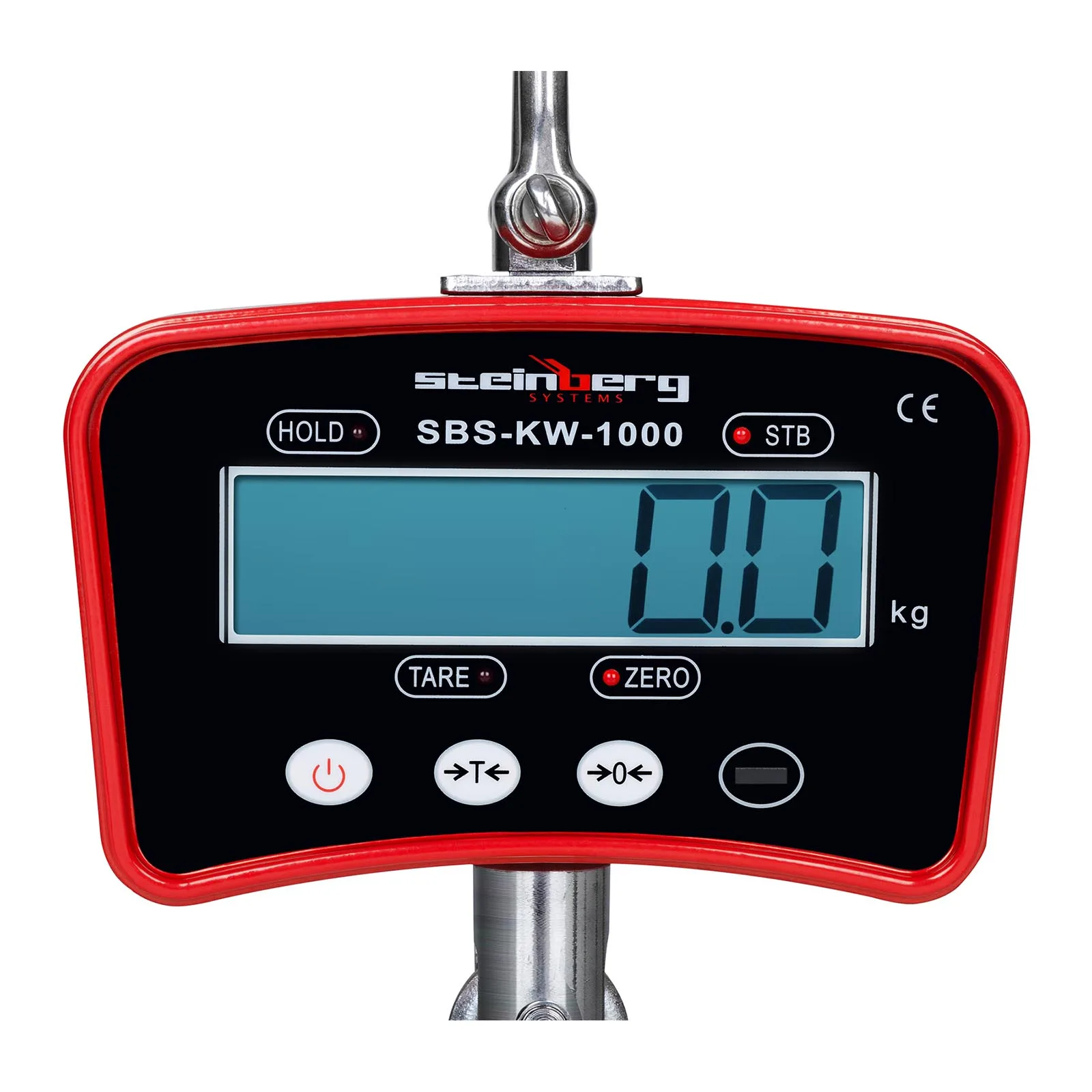 Suspended hook scale with remote control, up to 1 ton, 1T, LCD, red 4
