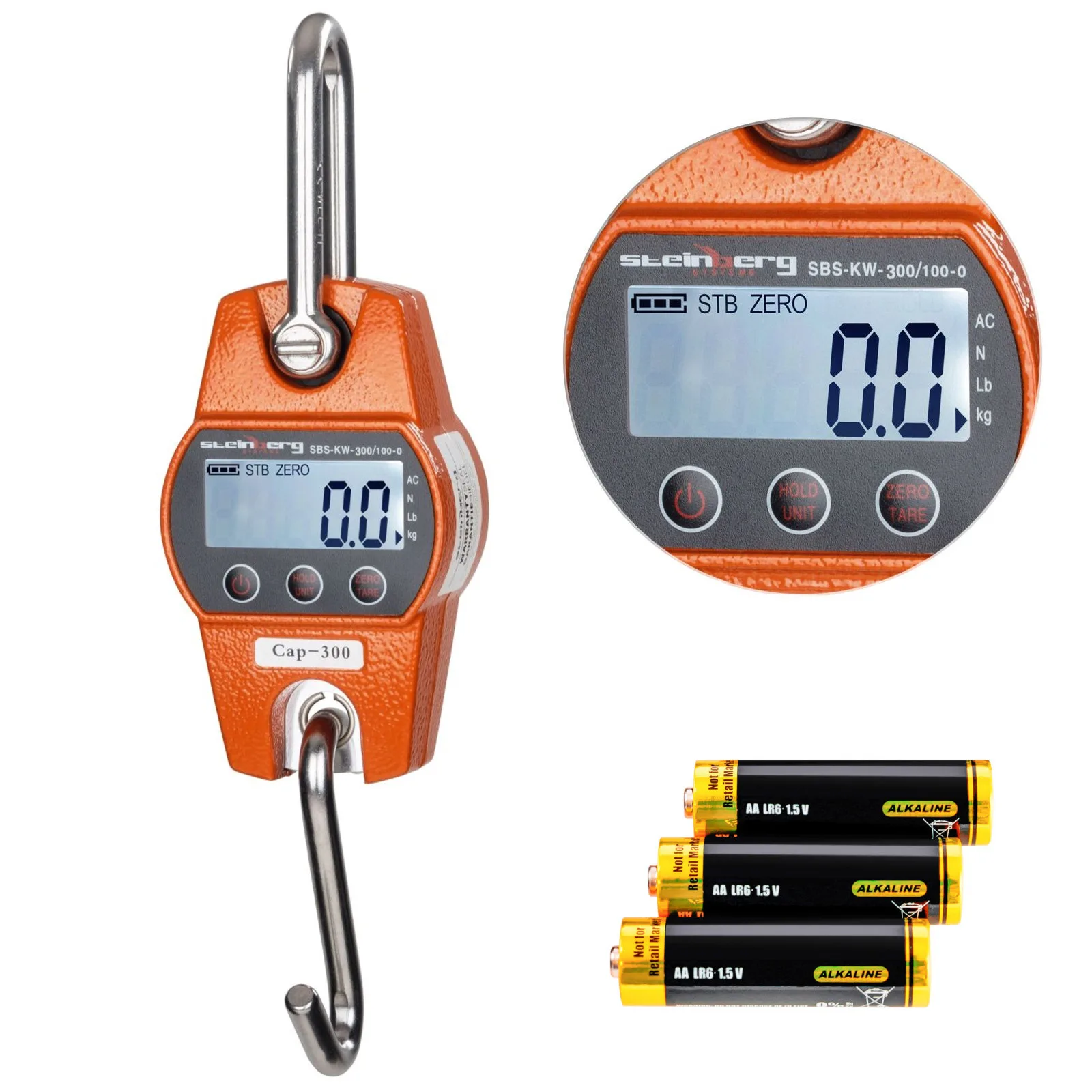 SBS-KW-300/100-O LCD kereskedelmi kampós mérleg vadászok számára, 300 kg-ig