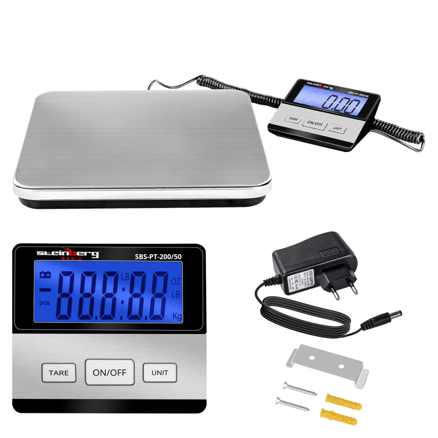 SBS-PT-200/50 postai csomagmérleg, 200 kg / 50 g SBS-PT-200/50 postai csomagmérleg, 200 kg / 50 g