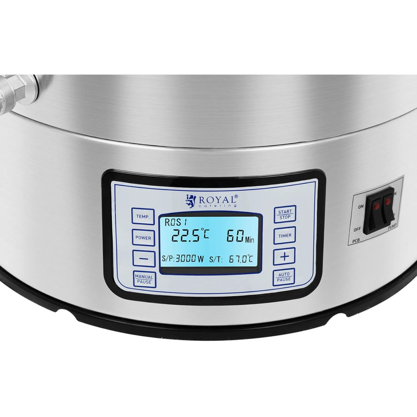 Cazan de must din oțel inoxidabil de 2500 W cu ecran LCD și capacitate de 60 L pentru producția de bere 3