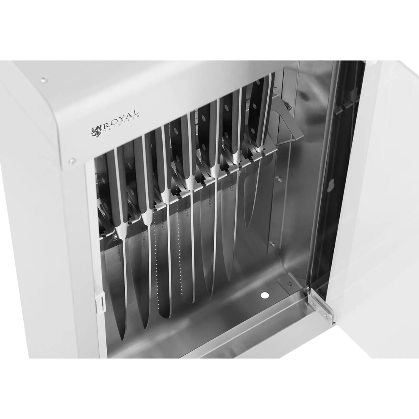 UV knife sterilizer for food service, holds 14 knives 5