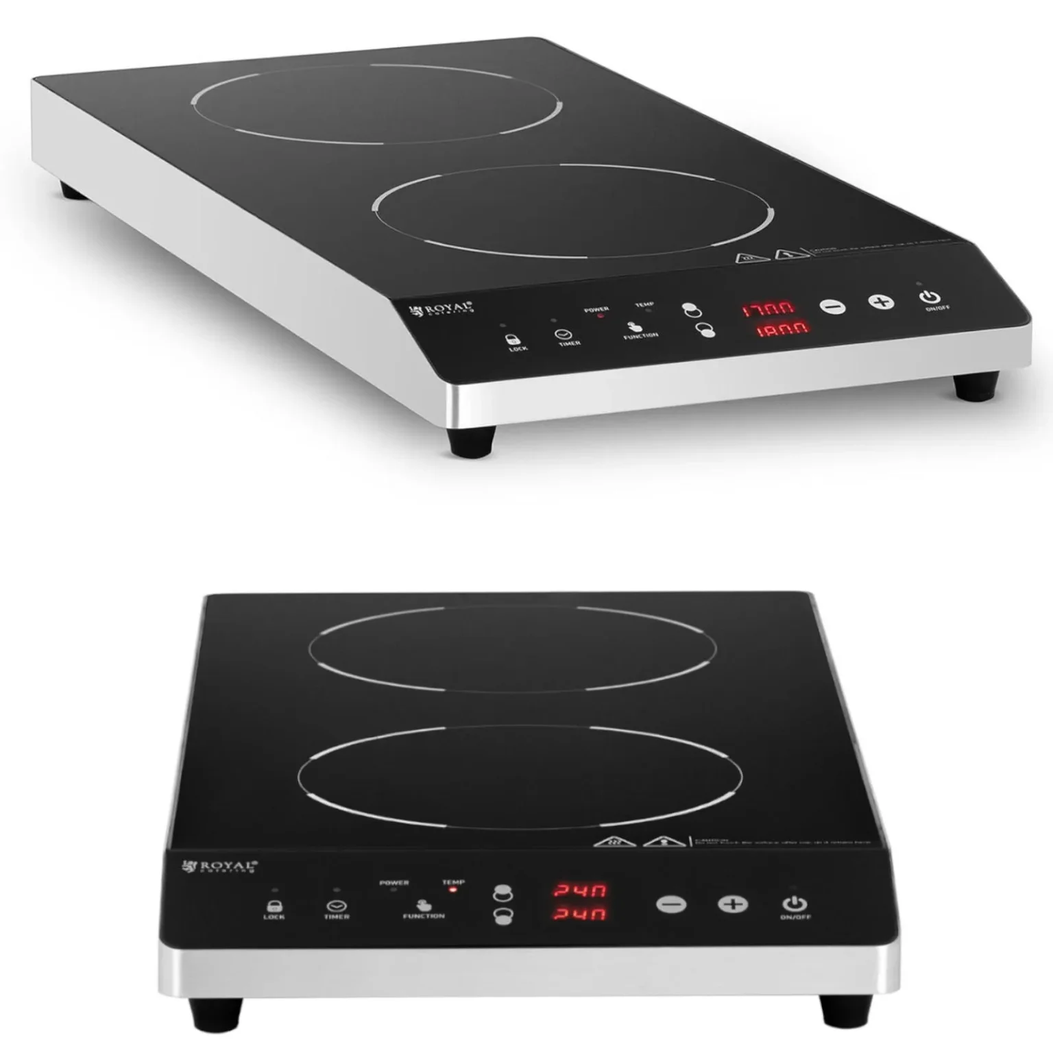 Plită cu inducție reglabilă, 2 zone de gătit, diametru 26 cm, LED, 1800 W Plită cu inducție reglabilă, 2 zone de gătit, diametru 26 cm, LED, 1800 W