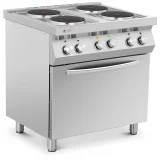 Elektroherd mit 4 Kochfeldern und Backofen, 4 x 2600 W, 3 kW, 400 V, ITALIEN 2